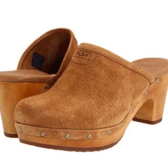 UGG Shoes - UGG Abbie Chestnut Suede Clogs